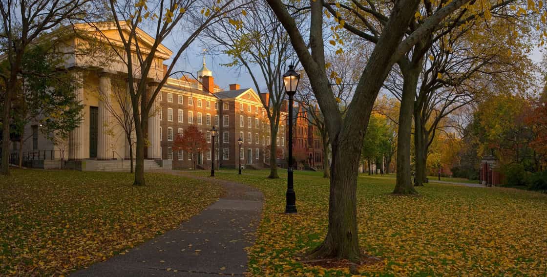 The College Green at Brown University in autumn