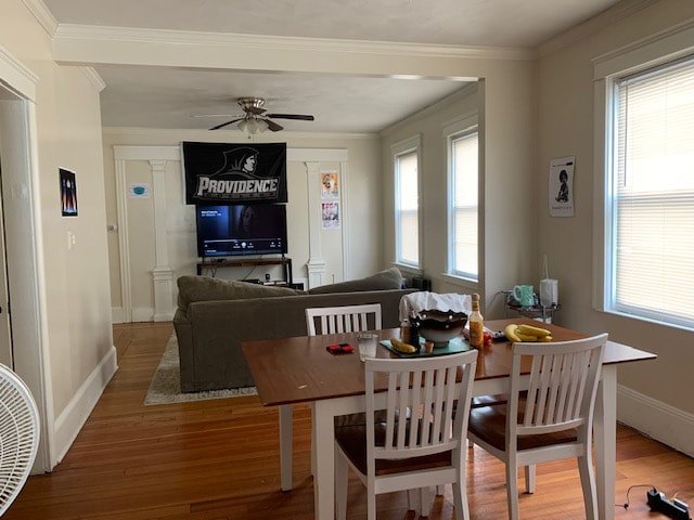 Living room with hardwood floors at Daytona Beach
