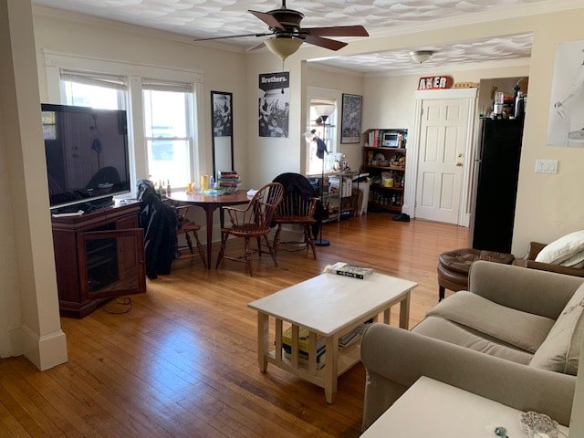 Living room with hardwood floors at Daytona Beach